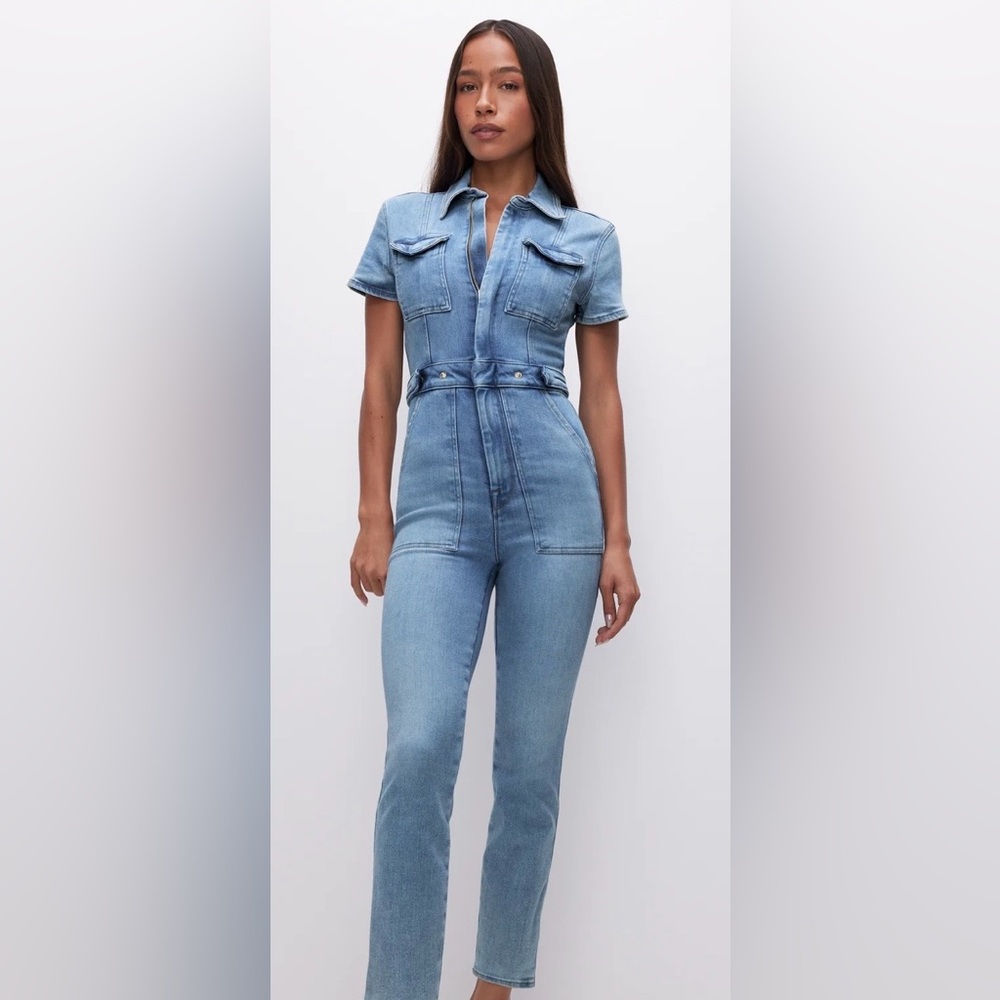 Women's Blue Denim Jumpsuit - Picture 1 of 8